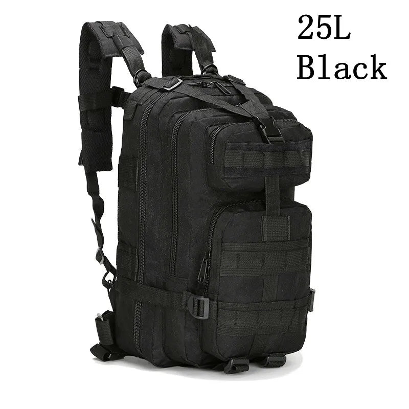 Bolsa de camuflaje de 25L para hombre, mochila táctica Molle Bug Out, impermeable, para acampar, cazar, pesca, senderismo y senderismo