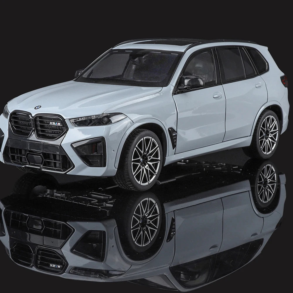 Modelo de coche X5M de gran tamaño 1:18, cuerpo de aleación de juguete, neumáticos de goma, tobogán hacia adelante, absorción de impacto, modelos de vehículos, adornos de escritorio