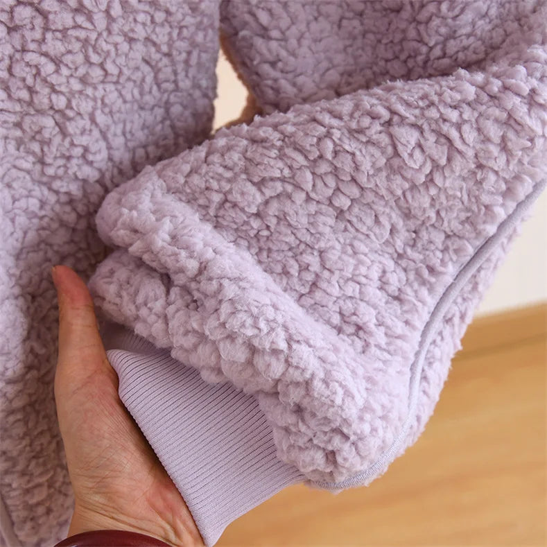 Otoño Invierno nuevas mujeres cálido suave pareja pijamas de lana Coral 2 piezas traje para casa Casual pijamas con capucha ropa de noche