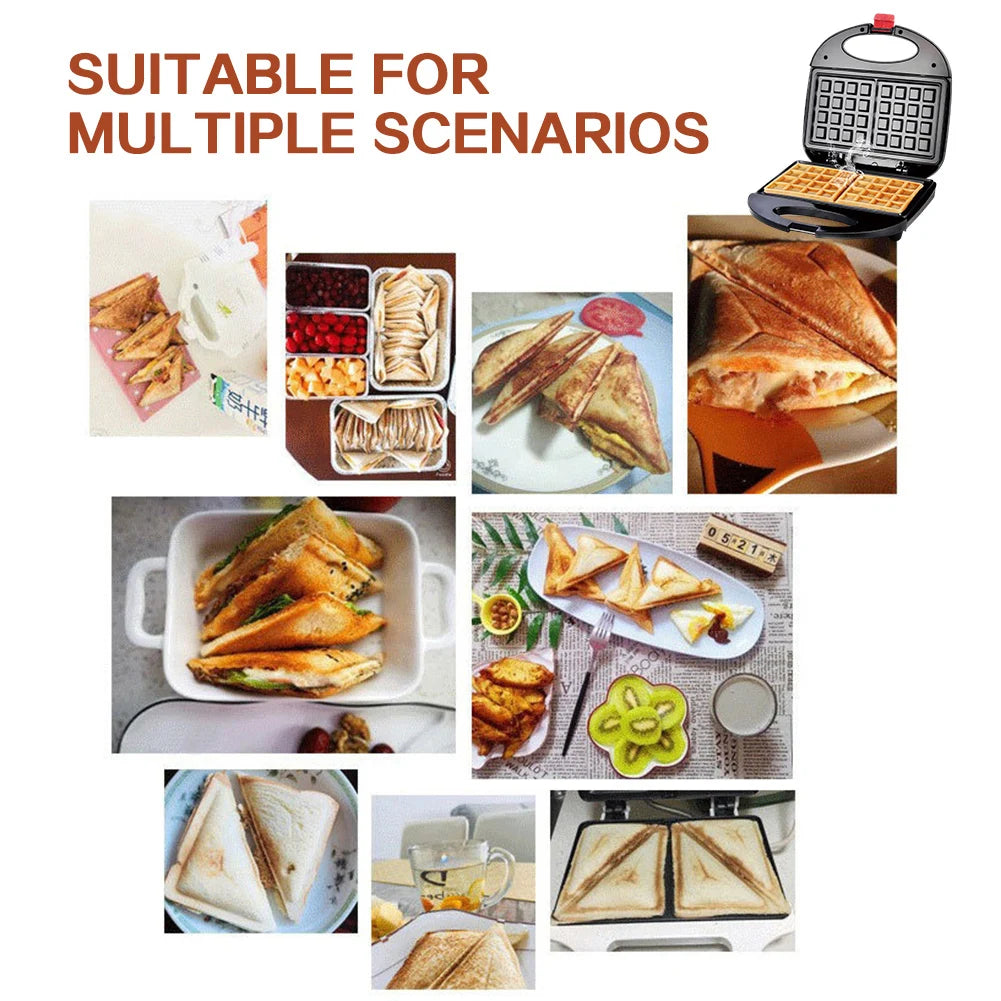 Sandwiches Toster Press 750W Sandwiches Press antiadrigentes para desayunos familiares en casa Press de tostadora multifuncional