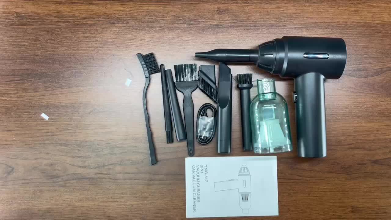 3 In 1 Compressed Air Duster, 60000RPM Cordless Dust Blower, 6000mAh Rechargeable Battery, 15000PA, Suitable For Room/Car/Keyboard Cleaning