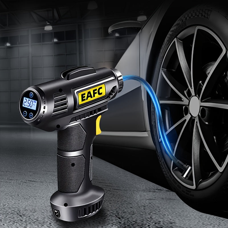 120W Portable Car Air Compressor: Inflate Your Tires With Ease - Wireless & Wired Handheld Pump With LED Light