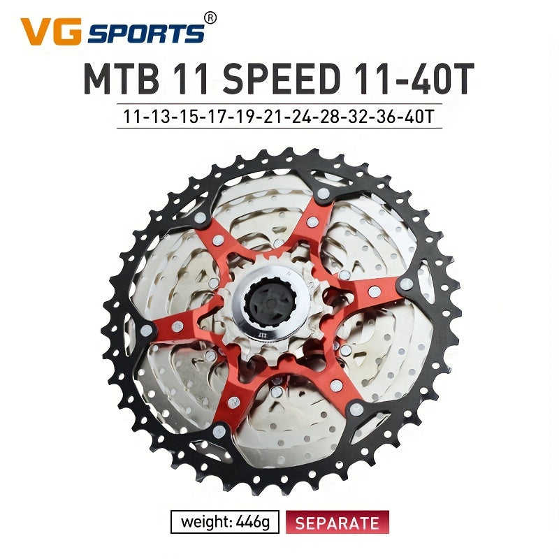 VG Sports Ultralight MTB Bike Cassette Freewheel - 8-12 Speeds, Aluminum Brackets, Silver/Black Color, Lightweight & Durable