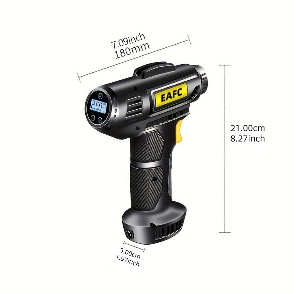 120W Portable Car Air Compressor: Inflate Your Tires With Ease - Wireless & Wired Handheld Pump With LED Light