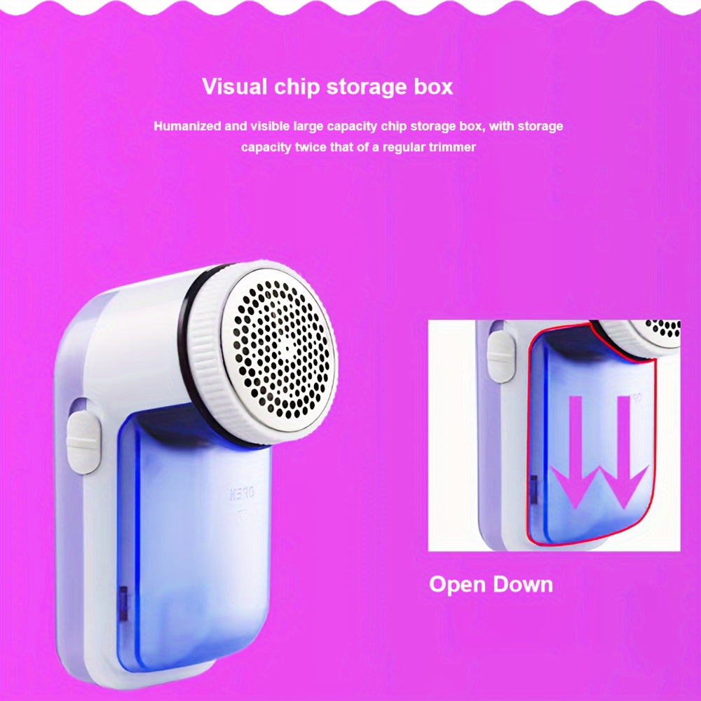 1pc, Fabric Shaver, Electric Lint Remover, Battery Operated Sweater Shaver, Power Lint Shaver, Fuzz Remover, Pilling Remover, Portable Lint Remover For Clothes, Bedding, Furniture, Carpet, Sofa, Cleaning Supplies, Cleaning Ga