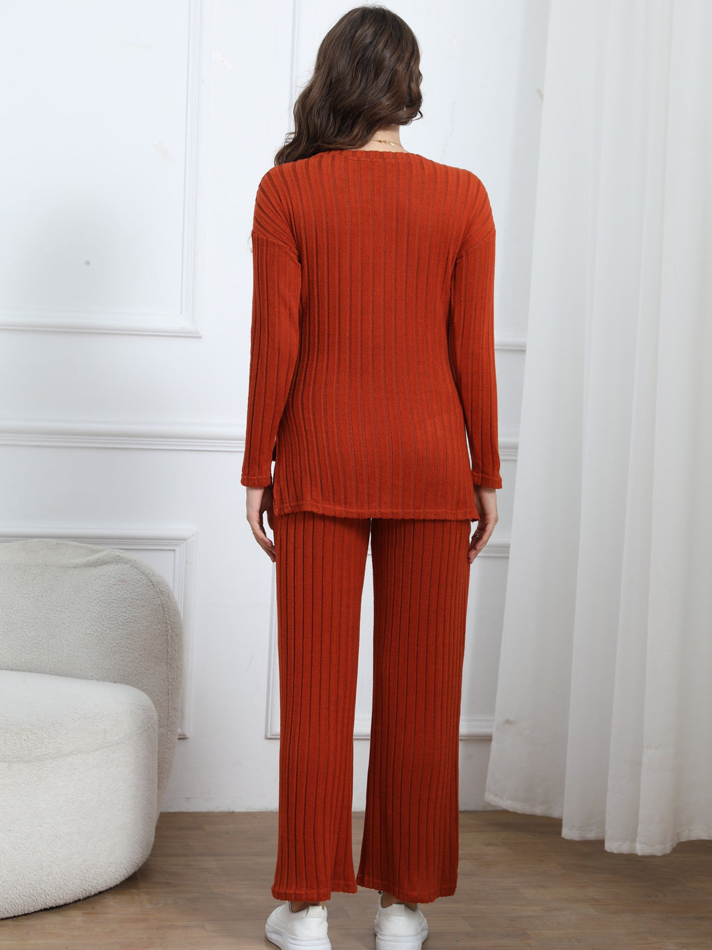 Women's Maternity Solid Textured T-shirt & Pants Set Fall Winter, Pregnant Women's Clothing