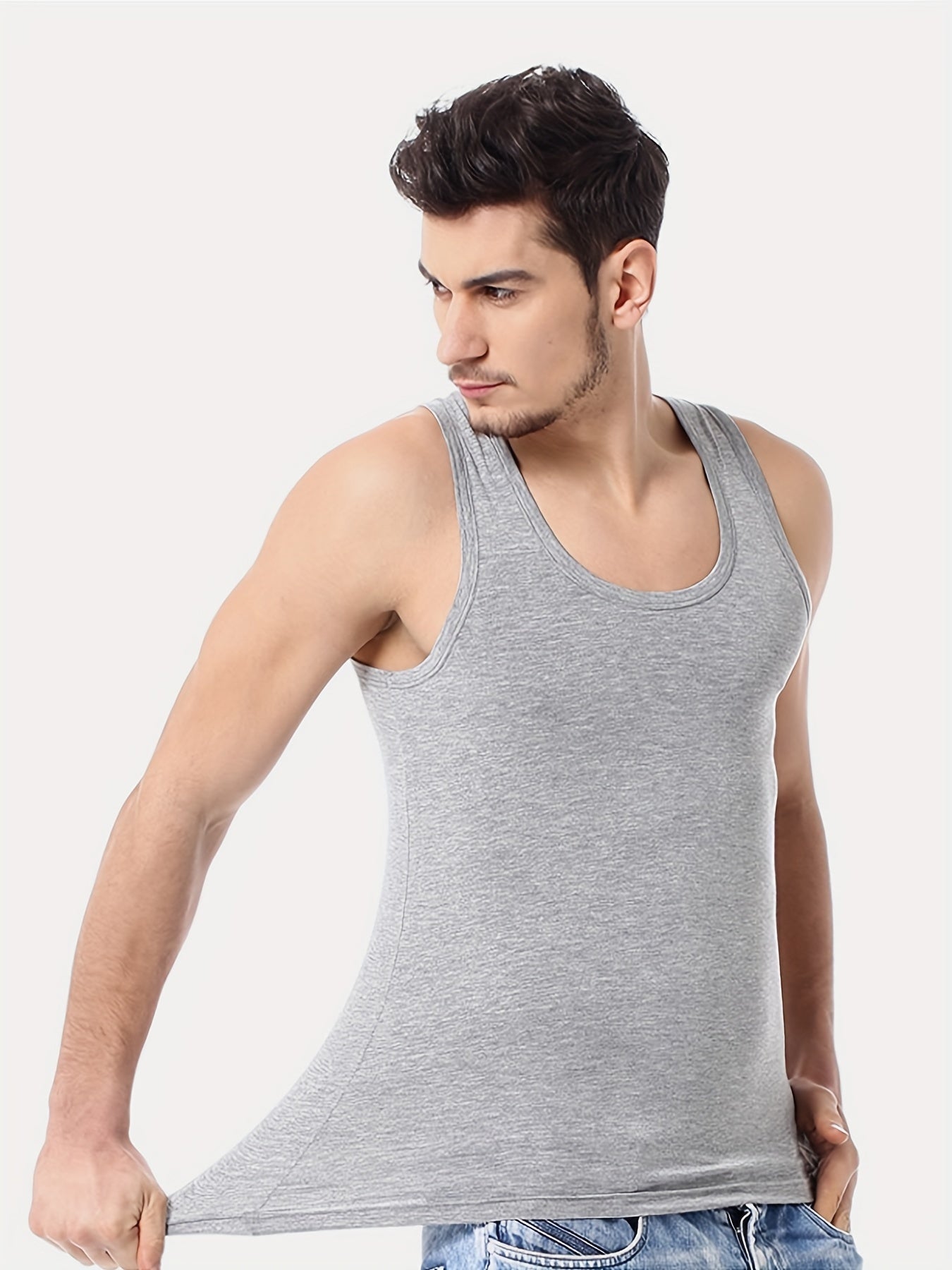 Men's Cotton Casual Breathable Comfy Sleeveless Tank Tops, Sports Vest, Men's Summer Clothes Outfits, Men's Undershirts Tops