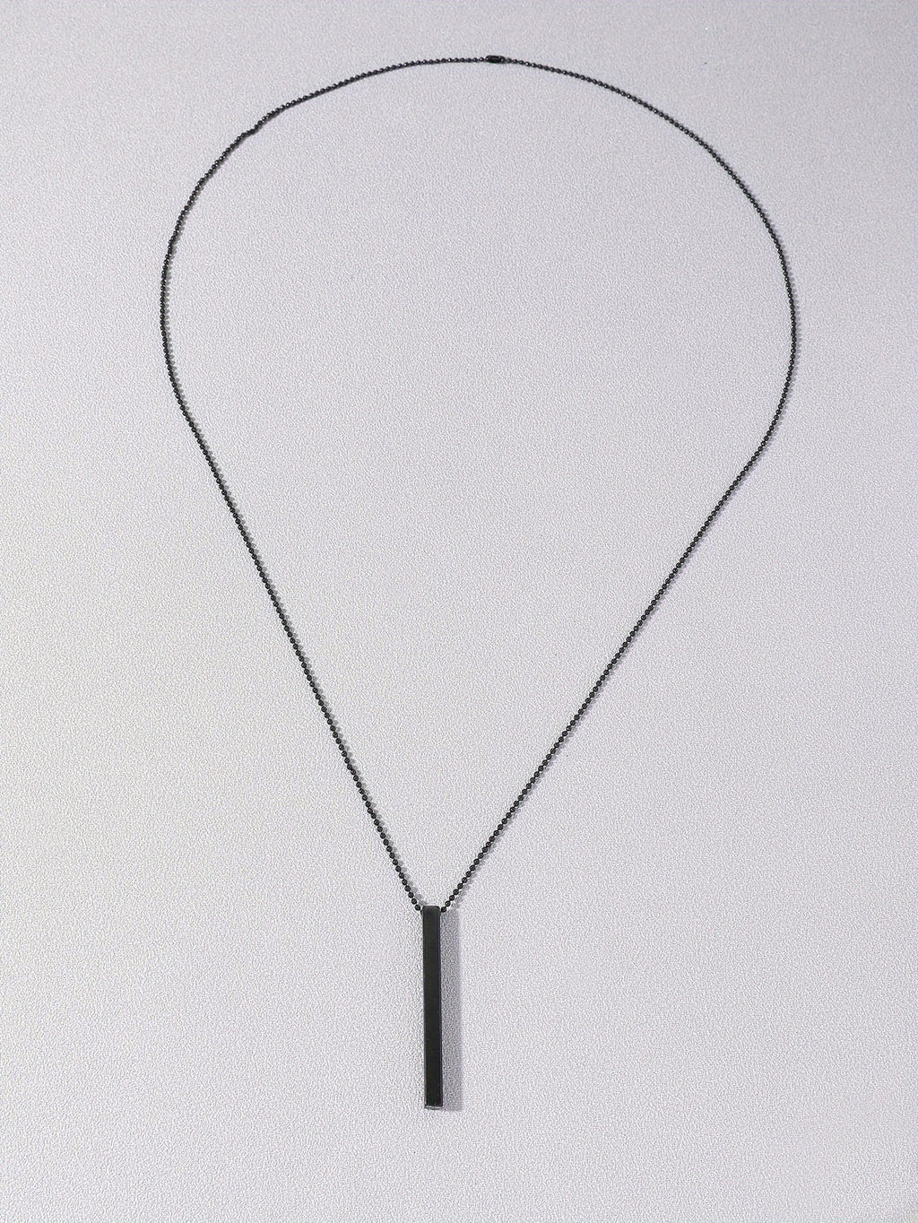 Men's Rectangle Metal Pendant Necklace, Cuban Chain Necklace For Men Jewelry Gift