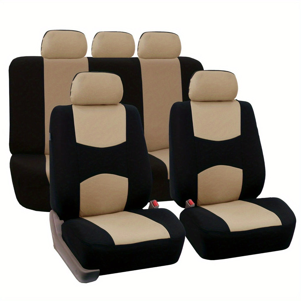 Upgrade Your Car Interior With A Universal Fit 5-Seat Polyester Car Seat Cover Set