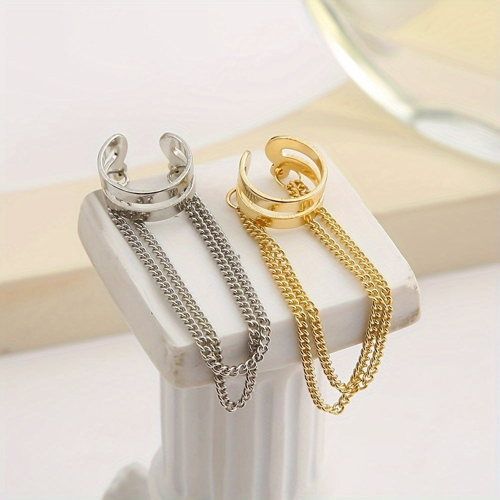 1-6 Pcs, C-shaped Earrings, Simple Personality Ear Cuff Alloy Jewelry Classic Female Ear Accessories For Women Daily Party Wear