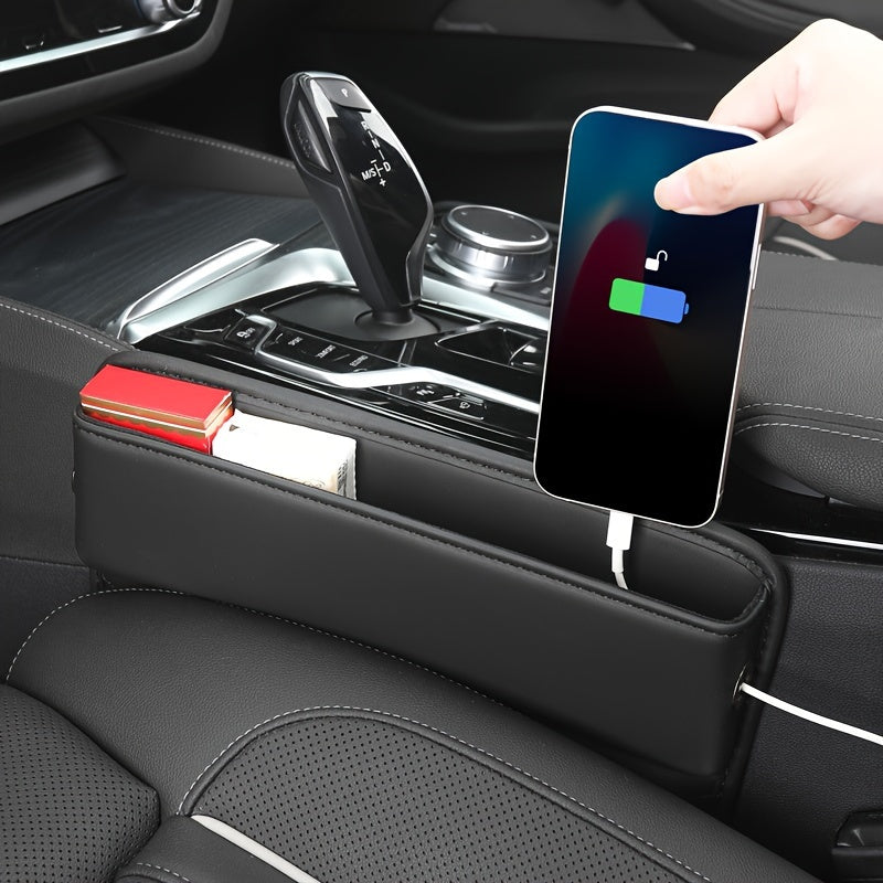 1pc Car Seat Gap Storage Box PU Leather Organizer Multifunction Pocket for Phone Coins Wallet Auto Accessories