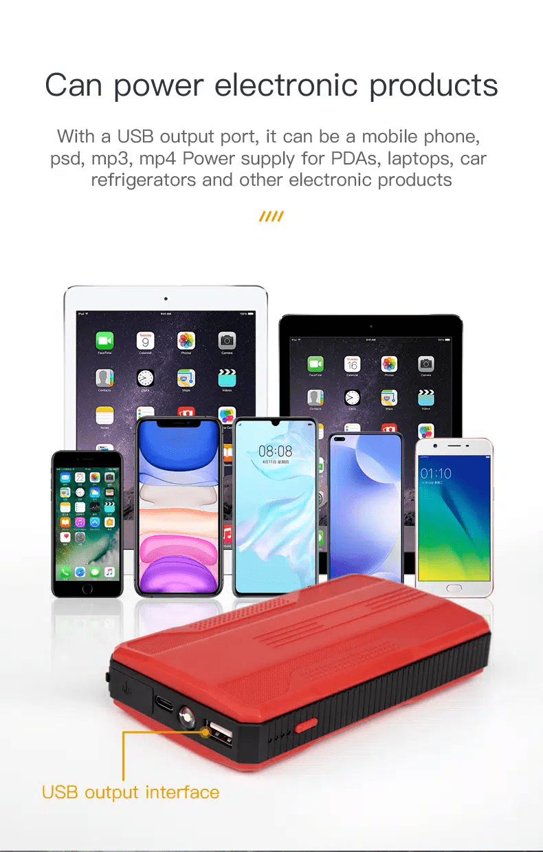 1pc Compact 26.64Wh Jump Starter & Power Bank - Emergency Car Boost For Petrol & Diesel, 12V, Safe, Dual-Color