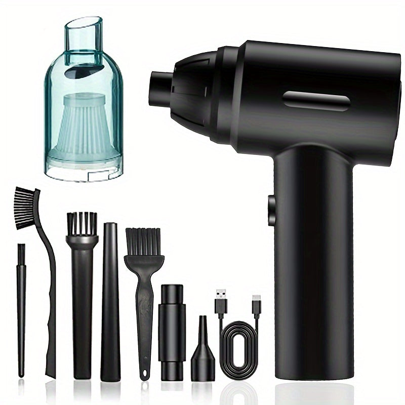 3 In 1 Compressed Air Duster, 60000RPM Cordless Dust Blower, 6000mAh Rechargeable Battery, 15000PA, Suitable For Room/Car/Keyboard Cleaning