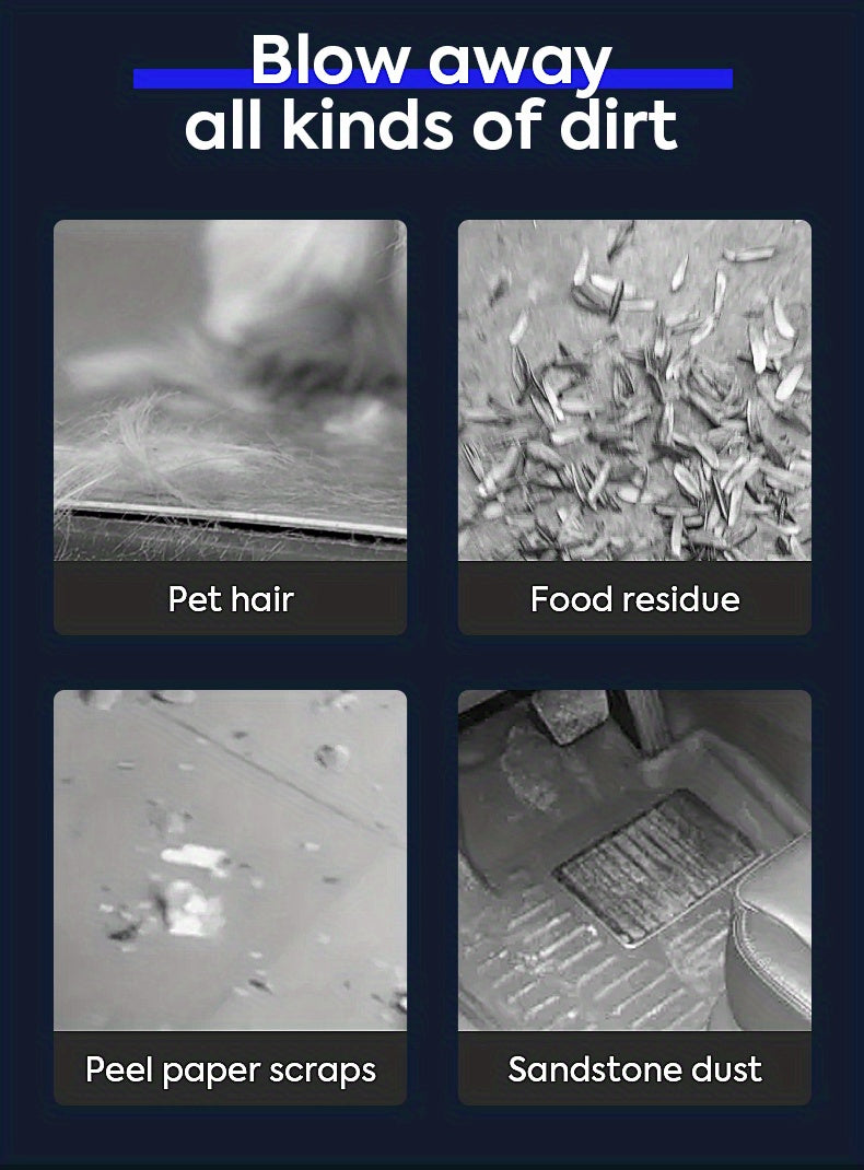 3 In 1 Compressed Air Duster, 60000RPM Cordless Dust Blower, 6000mAh Rechargeable Battery, 15000PA, Suitable For Room/Car/Keyboard Cleaning