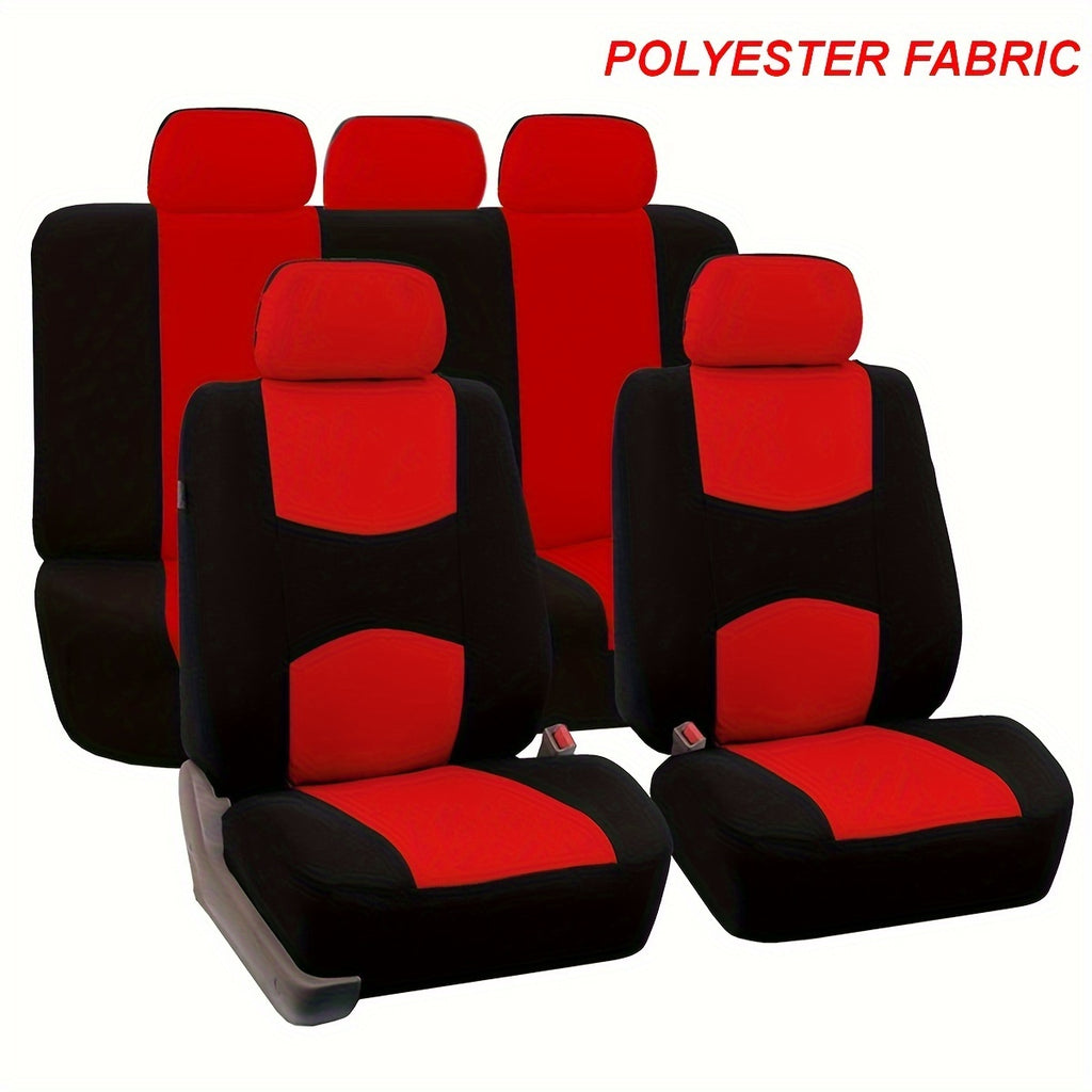 Upgrade Your Car Interior With A Universal Fit 5-Seat Polyester Car Seat Cover Set
