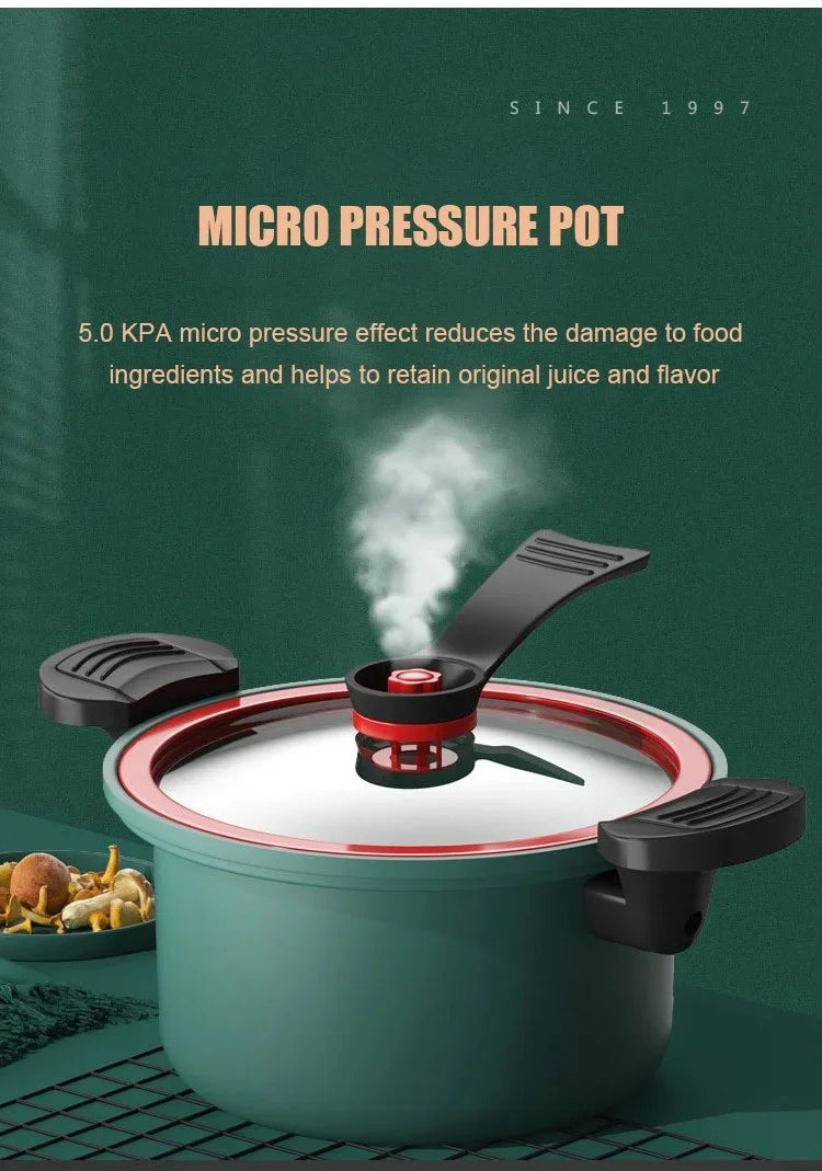 Olla a presión de 3L, olla para sopa y carne, olla arrocera, estufa de Gas, Micro olla a presión, olla para estofado, ollas de cocina antiadherentes, utensilios de cocina