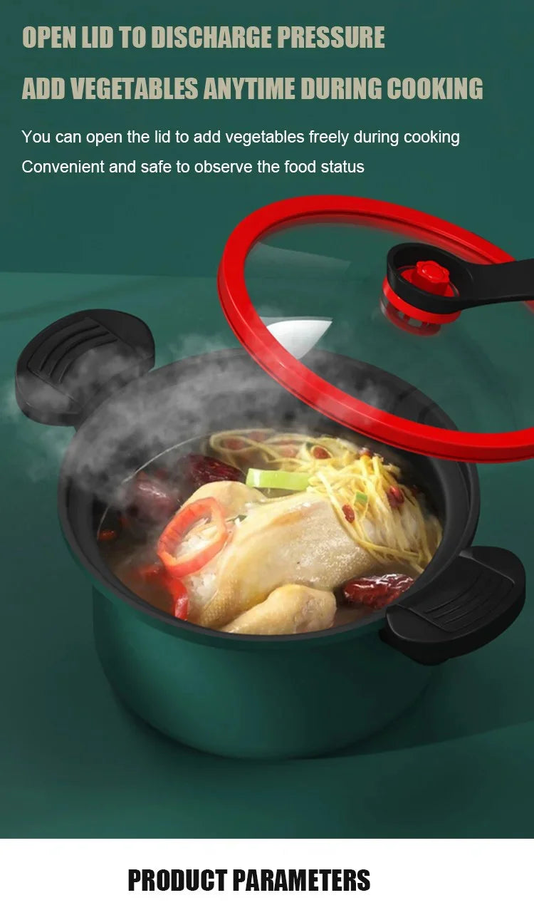 Olla a presión de 3L, olla para sopa y carne, olla arrocera, estufa de Gas, Micro olla a presión, olla para estofado, ollas de cocina antiadherentes, utensilios de cocina